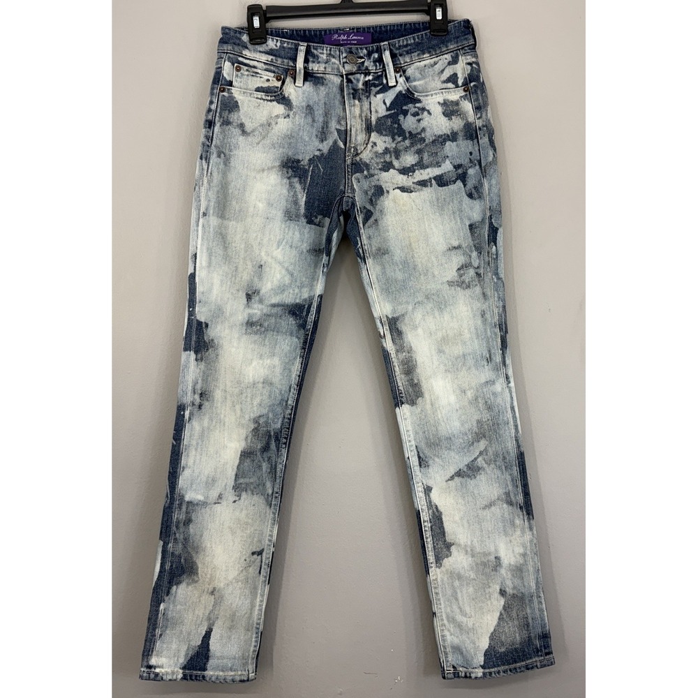 Ralph Lauren Purple Label Slim Jeans Women's 27 Tie Dye / Hand Bleached EUC